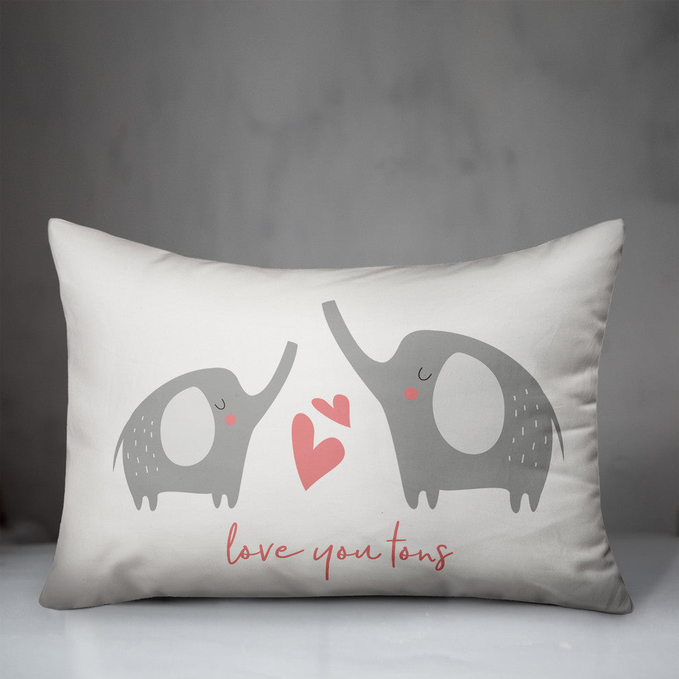 Elephant Love 14x20 Lumbar Pillow