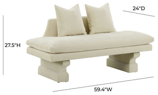 TOV Furniture Hyde Champagne Velvet Pedestal Sofa