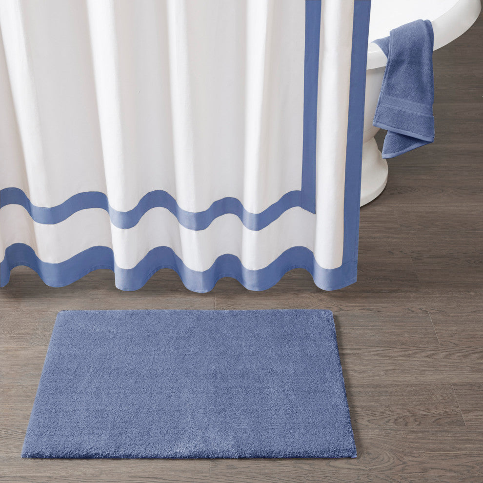 Madison Park Signature Quick-Dry Bathroom Rugs, Blue, 24x40"