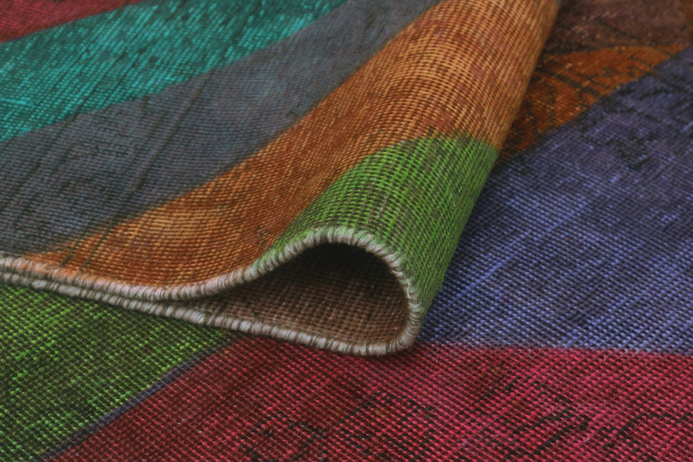 Vintage Overdyed Yelitza Purple/Charcoal Runner, 3'0 x 12'7