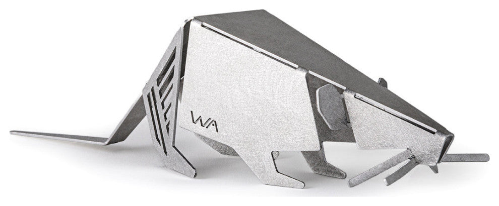 Aluminum 5" Medium Rat Origami Geometric Sculpture