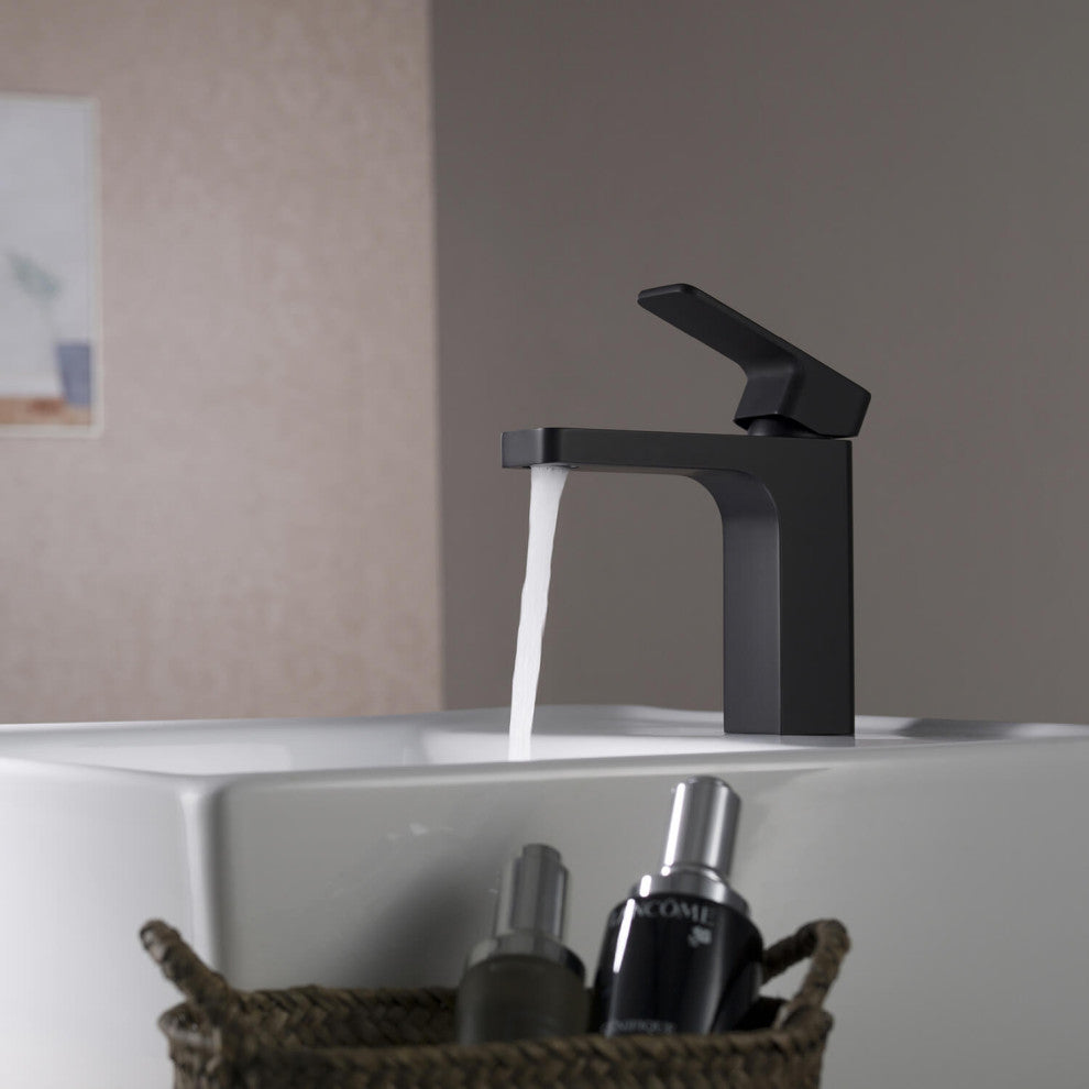 Blaze Single Handle Bathroom Sink Faucet, Matte Black