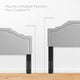 Headboard, Full Queen Size, Velvet, Light Gray, Modern Contemporary