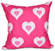 Valentine Print Outdoor Pillow, Fuschia, 20"x20"