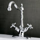 Two-Handle Bathroom Faucet, Brass Pop-Up, Polished Chrome