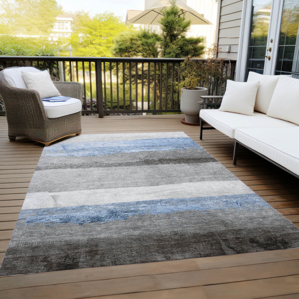 Machine Washable Indoor/Outdoor Chantille ACN1883 Sky 10' x 14' Rug