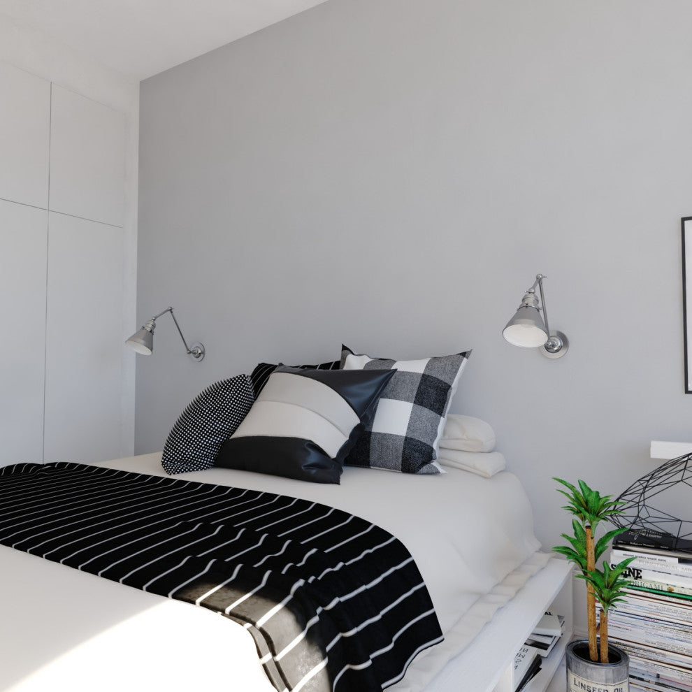 Alexis 6" Adjustable Wall Light Satin Nickel and Matte White