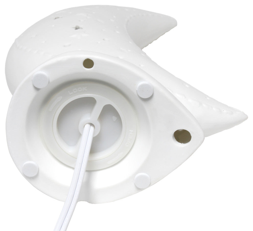 Simple Designs Porcelain Moon Shaped Table Lamp