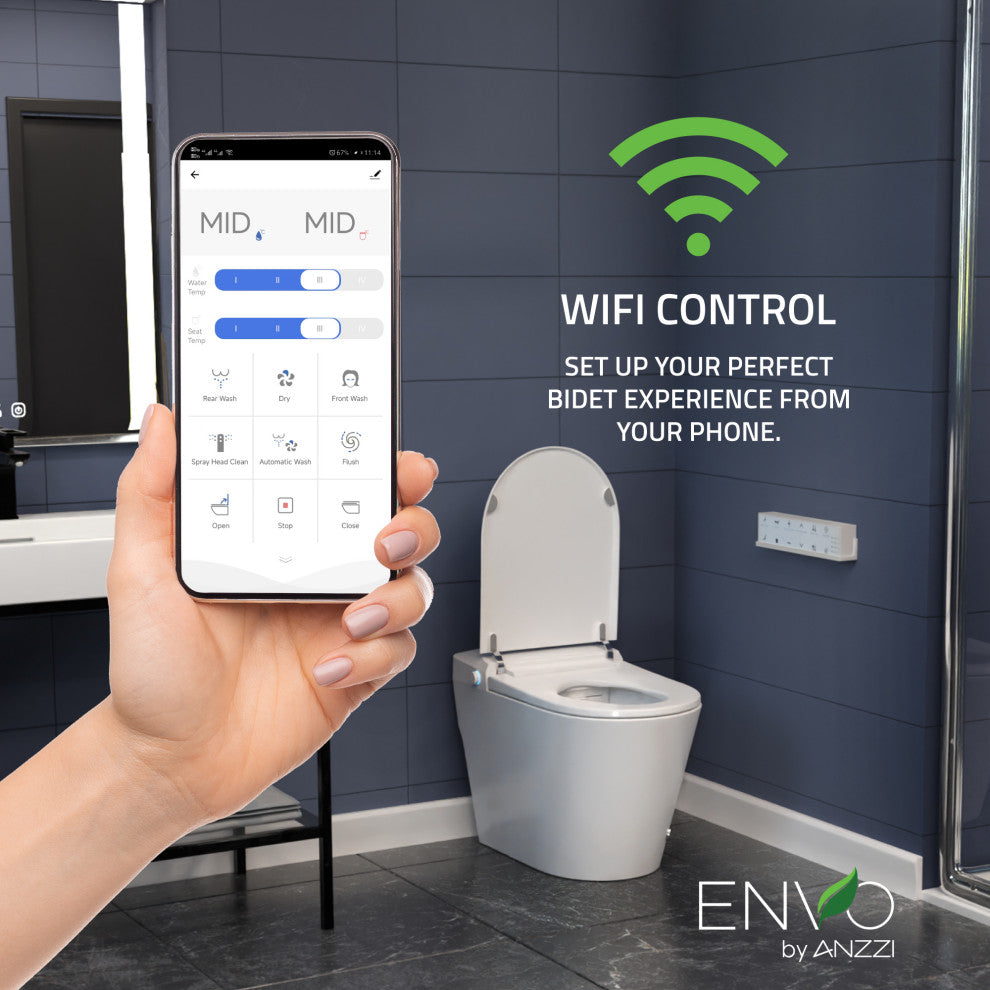 ENVO Echo Wifi Elongated Smart Toilet Bidet, White