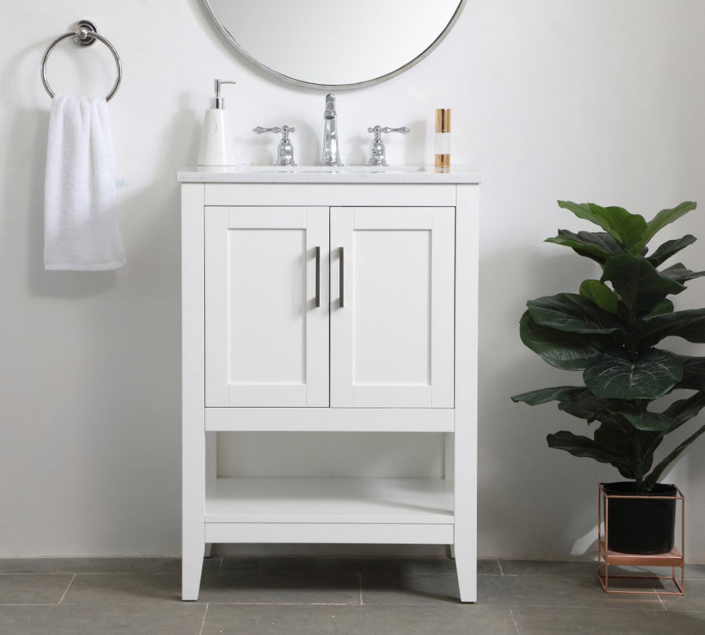 Elegant Decor VF16024WH 24" Single Bathroom Vanity, White