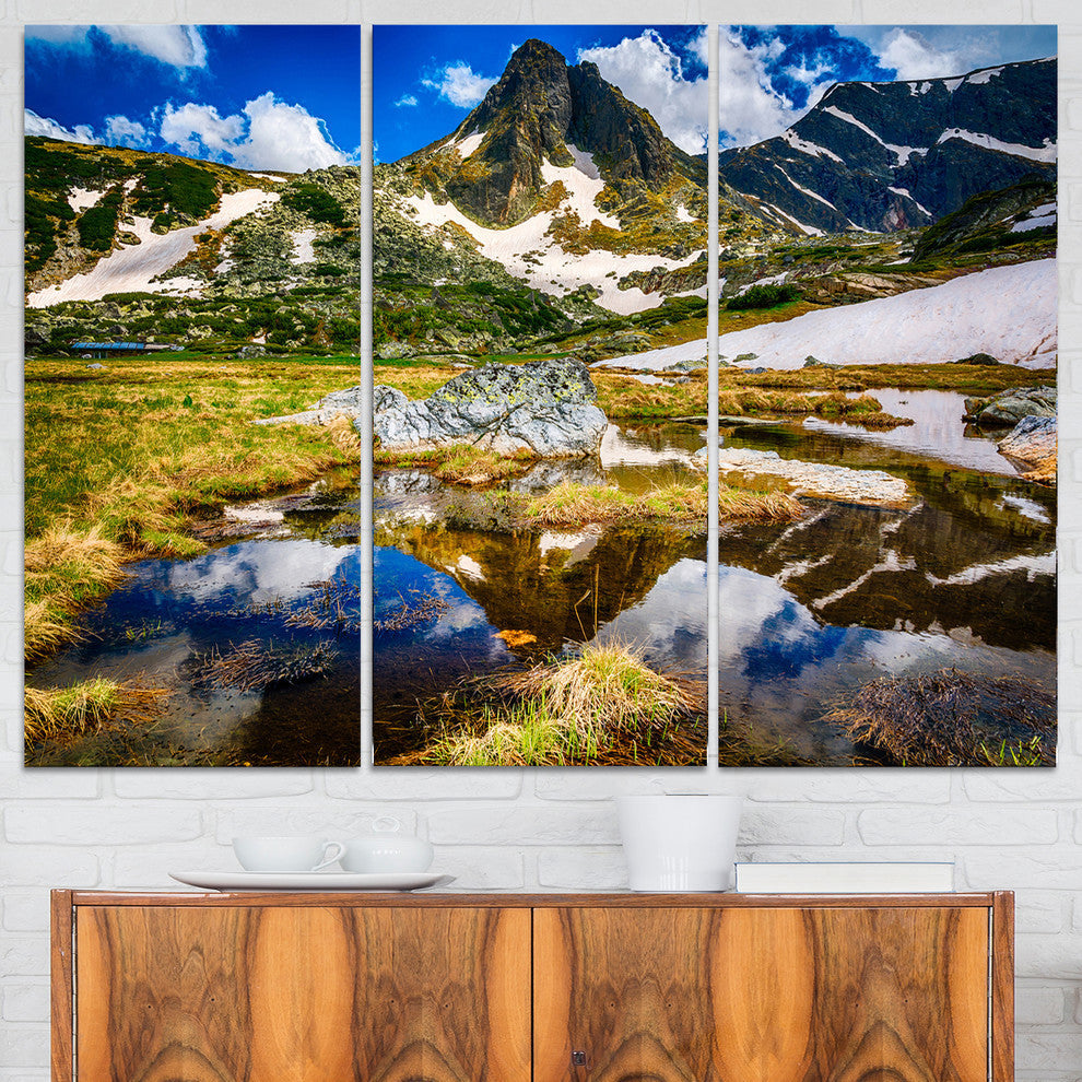 "Stunning Mountains in Rila Lakes District" Metal Wall Art, 3 Panels, 36"x28"