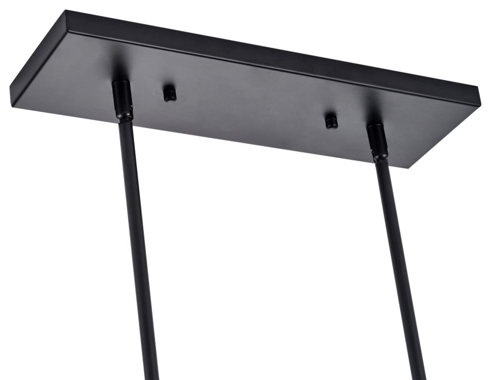 Farmhouse 5-Light Metal Frame Kitchen Island Chandelier with Glass Shades