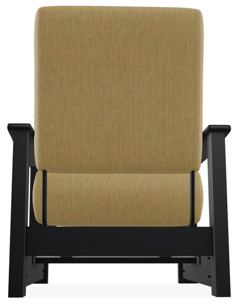 Leeward Deep Seat Outdoor Armchair with Hidden Motion, Stucco/Black