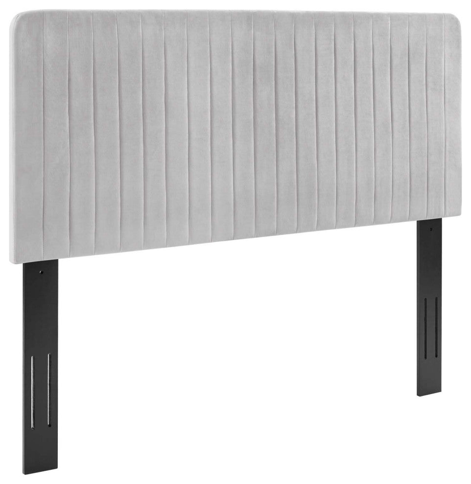 Tufted Performance Velvet King/California King Headboard Light Gray