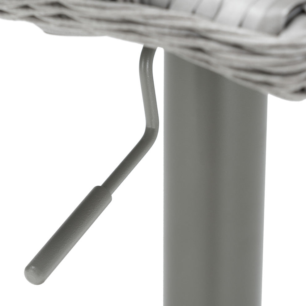 Comfort Airlift Wicker Bar Stools, Set of 2, Gray