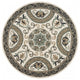 6" Round Gray Ornate Medallion Area Rug