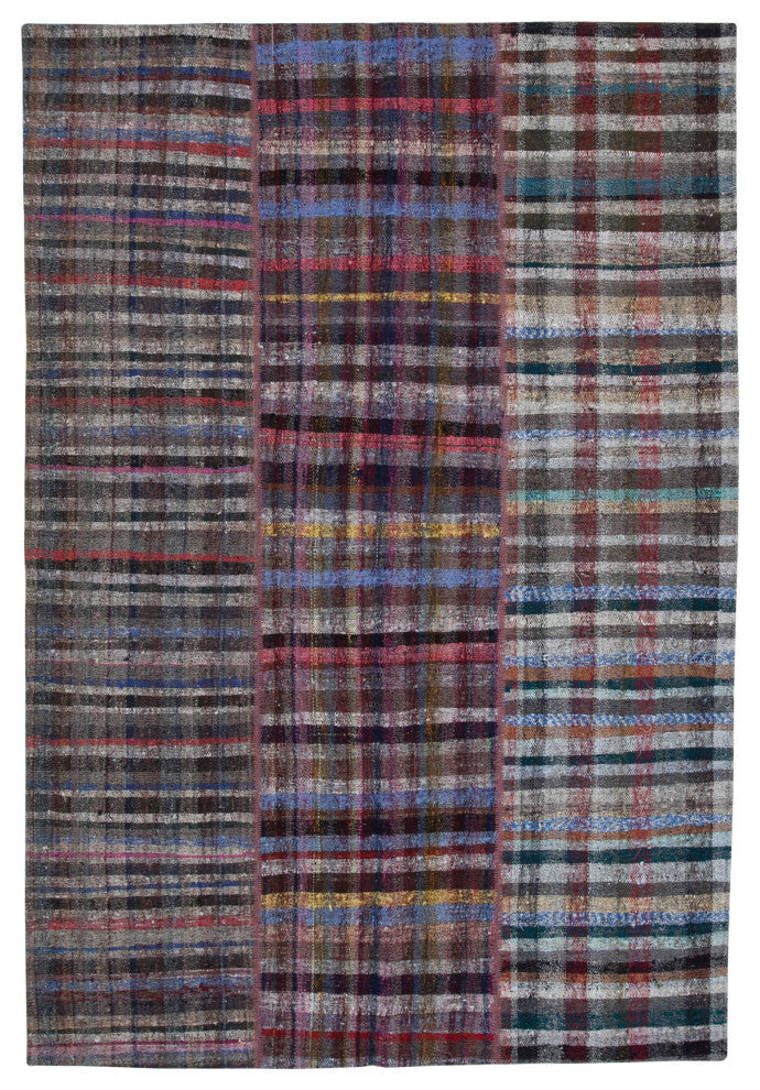 Rug N Carpet - Handmade Turkish 6' 8'' x 9' 11'' Tribal Patchwork Kilim Rug