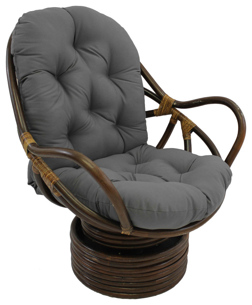 48-inch by 24-inch Solid Twill Swivel Rocker Cushion - Grey