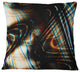Fractal Curved Brown Black Stripes Contemporary Throw Pillow, 16"x16"