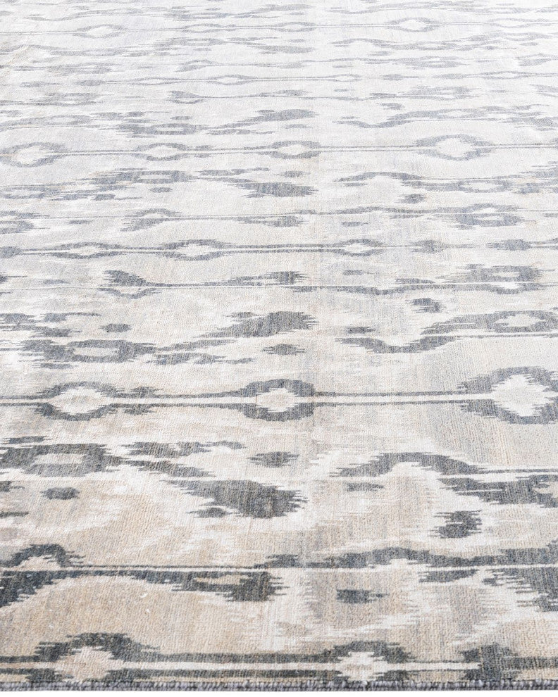 Ikat One-of-a-Kind Handmade Area Rug Gray, 8' 10" x 11' 10"