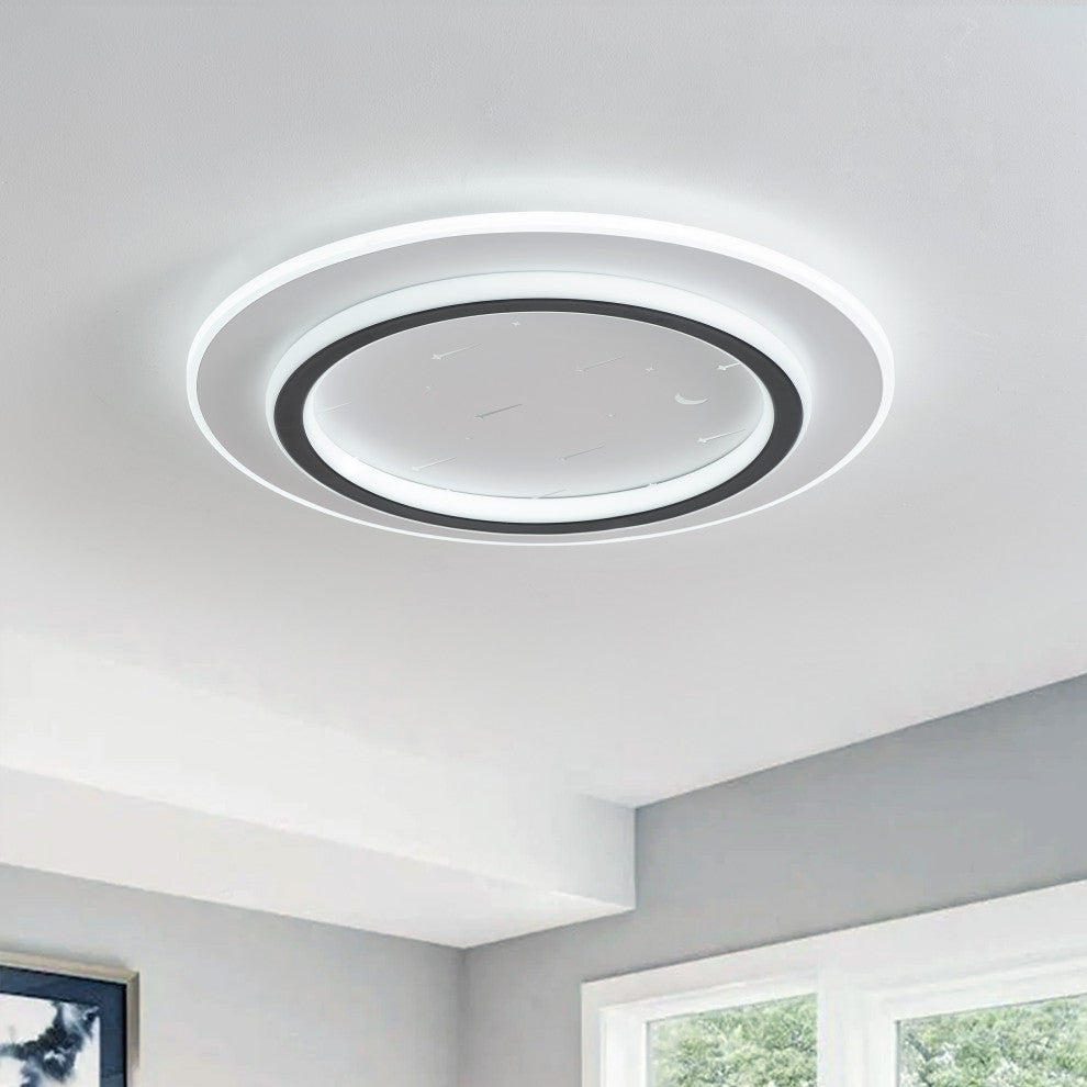 Modern Double Ring Led Flush Mount Ceiling Light for Kichen