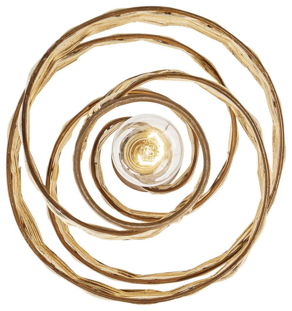 Flow 1-Lt Twist Pendant - Baguette/Natural Rattan