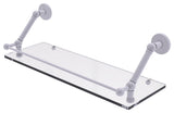 Prestige Skyline 24" Floating Glass Shelf with Gallery Rail, Matte White