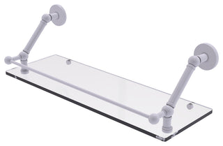 Prestige Skyline 24" Floating Glass Shelf with Gallery Rail, Matte White