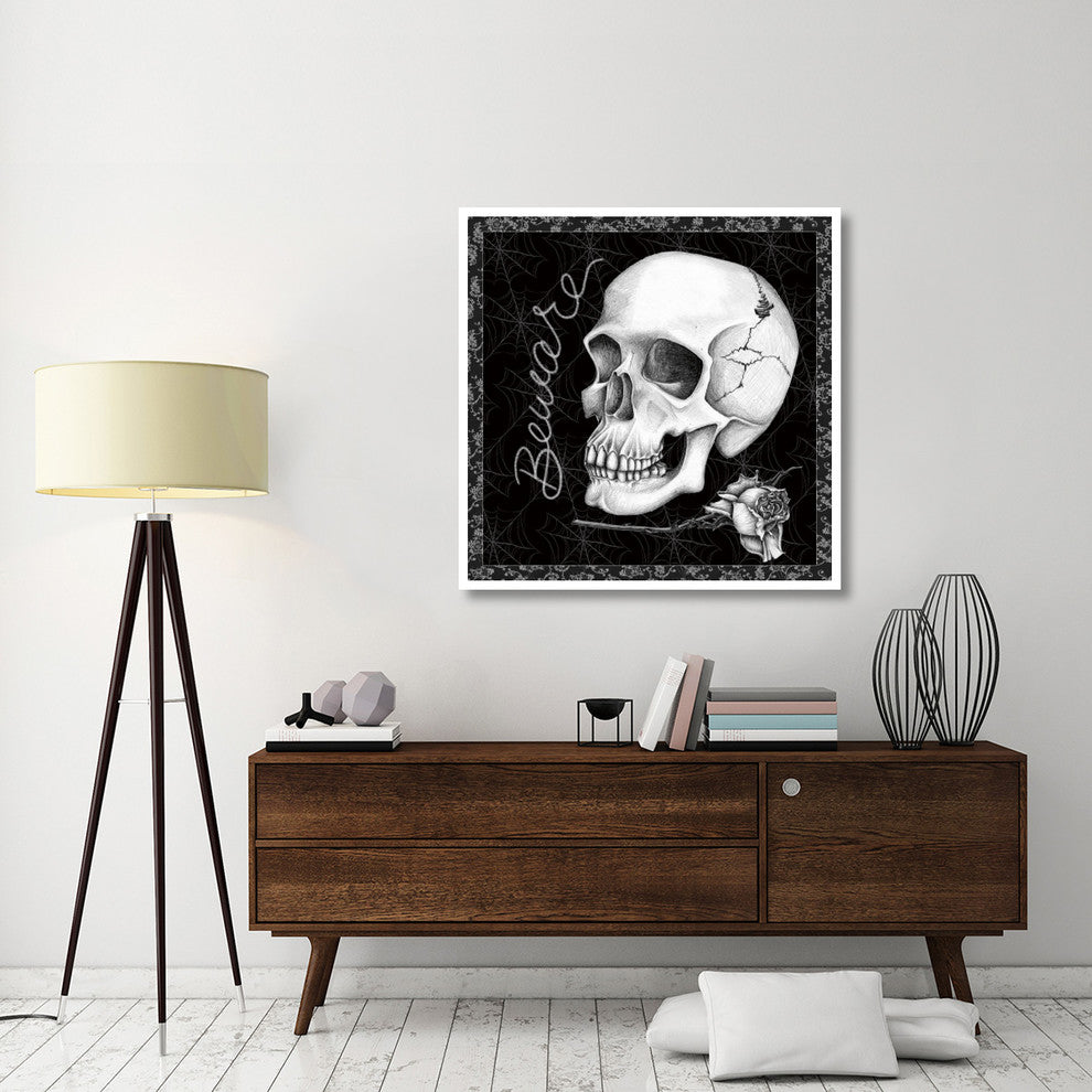 "Arsenic and Old Lace Skull Beware" Paper Print by Elyse DeNeige, 42"x42"