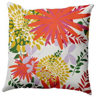 Jumble Floral Decorative Throw Pillow, Surf Board Orange, 26"x 26"