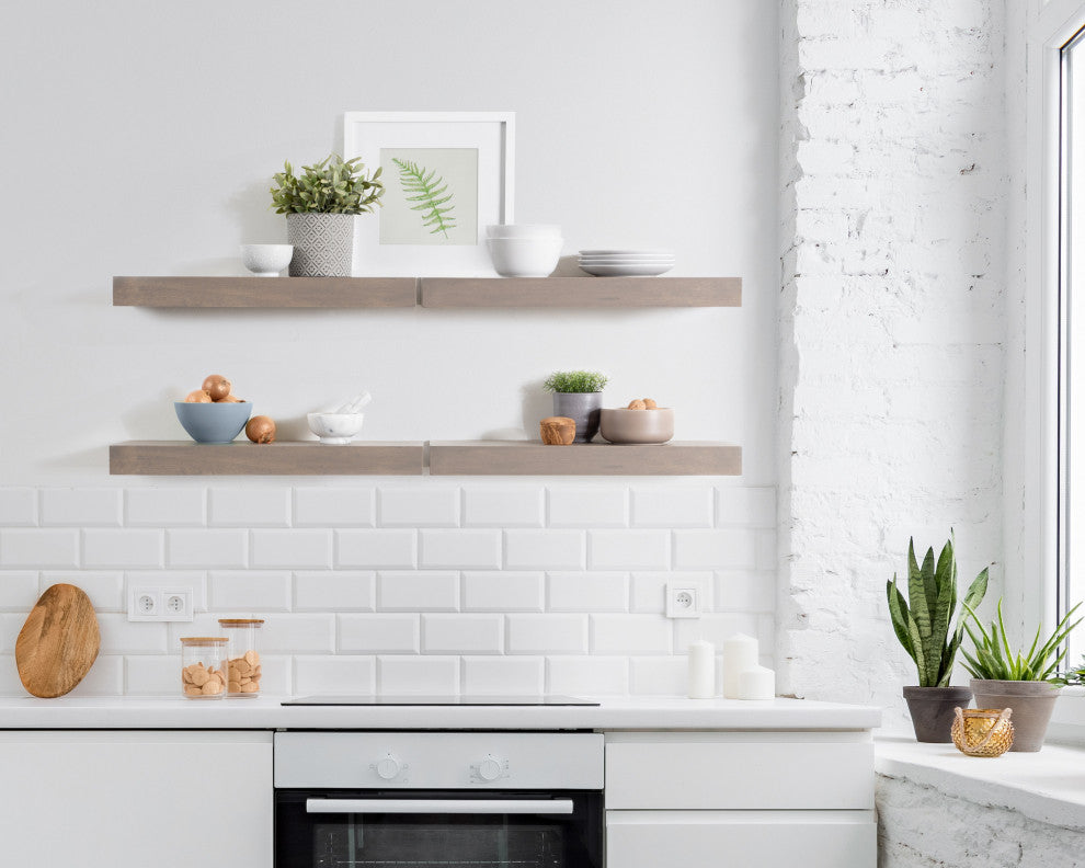 Havlock Wood Shelf Set, Gray 2 Piece 24 inch
