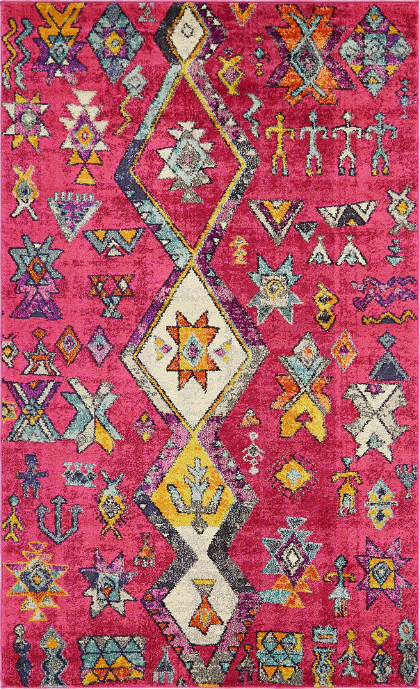 Unique Loom Pink Adobe Sedona 2' 2 x 6' 7 Runner Rug