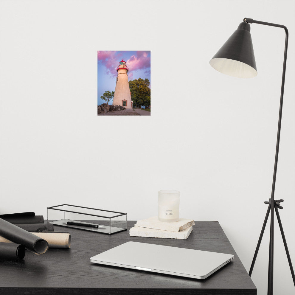 Marblehead Lighthouse at Sunset Coastal Landscape Unframed Wall Art Prints, 8" X 10"