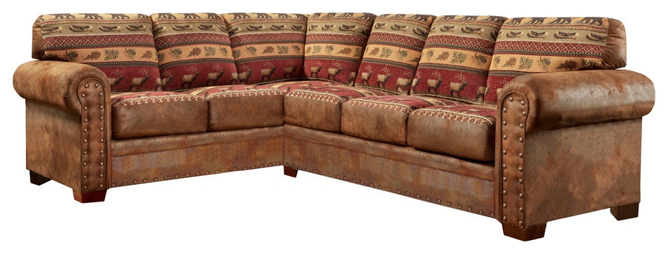 American Furniture Classics Model B1650K Sierra Lodge Two Piece Sectional Sofa