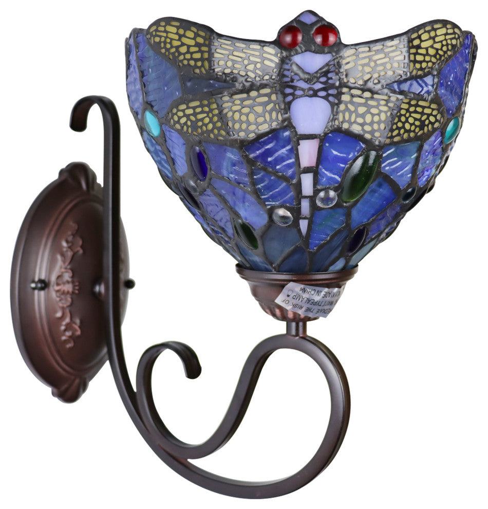 CHLOE Lighting CH3T524BD08-WS1 SUNNIVA Dragonfly Tiffany-Style Dark Bronze