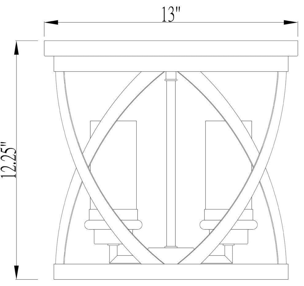 Zlite 481F13-MB-BN 3-Light Flush Mount, White