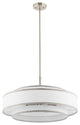 5-Light Dimmable Drum Chandelier with Double Shades, Nickel