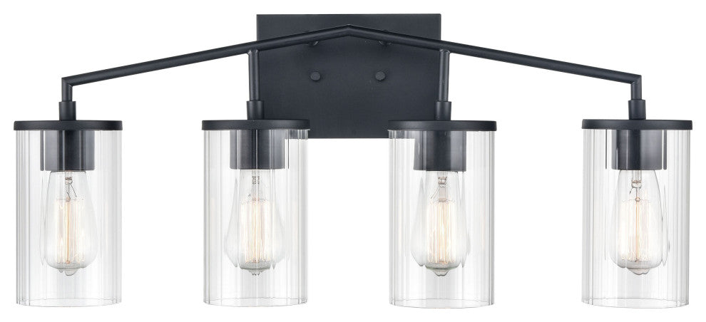 Beverlly 4 Light 27.9" Matte Black Bathroom Vanity Light