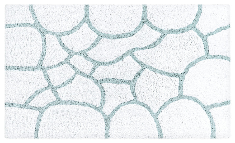 Edington Machine Tufted Bath Mat, Blue, 21x34