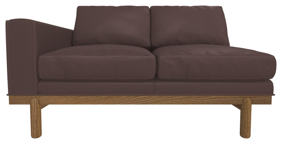 Cantor Left Arm Leather Sofa, Finish: Fawn, Leather: Chia