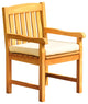 7-Piece Outdoor Teak Dining Set, 60" Round Table, 6 Devon Arm Chairs