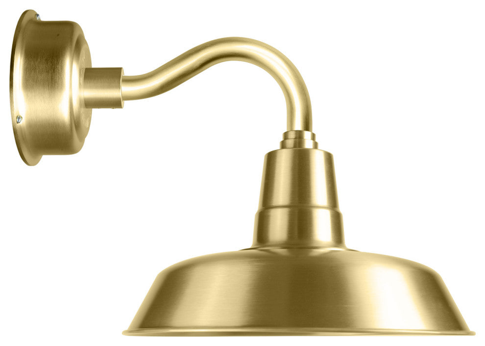 14" Vintage LED Wall Light With Chic Arm, Solid Brass