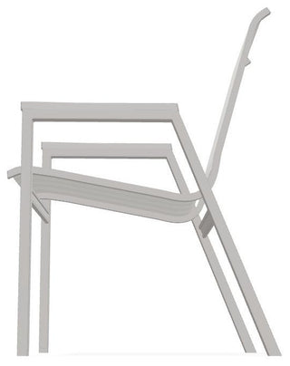 Bazza Sling Stackable Outdoor Dining Chair, Harbor/Warm Gray