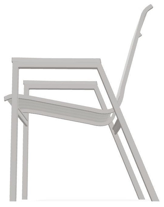 Bazza Sling Stackable Outdoor Dining Chair, Harbor/Warm Gray