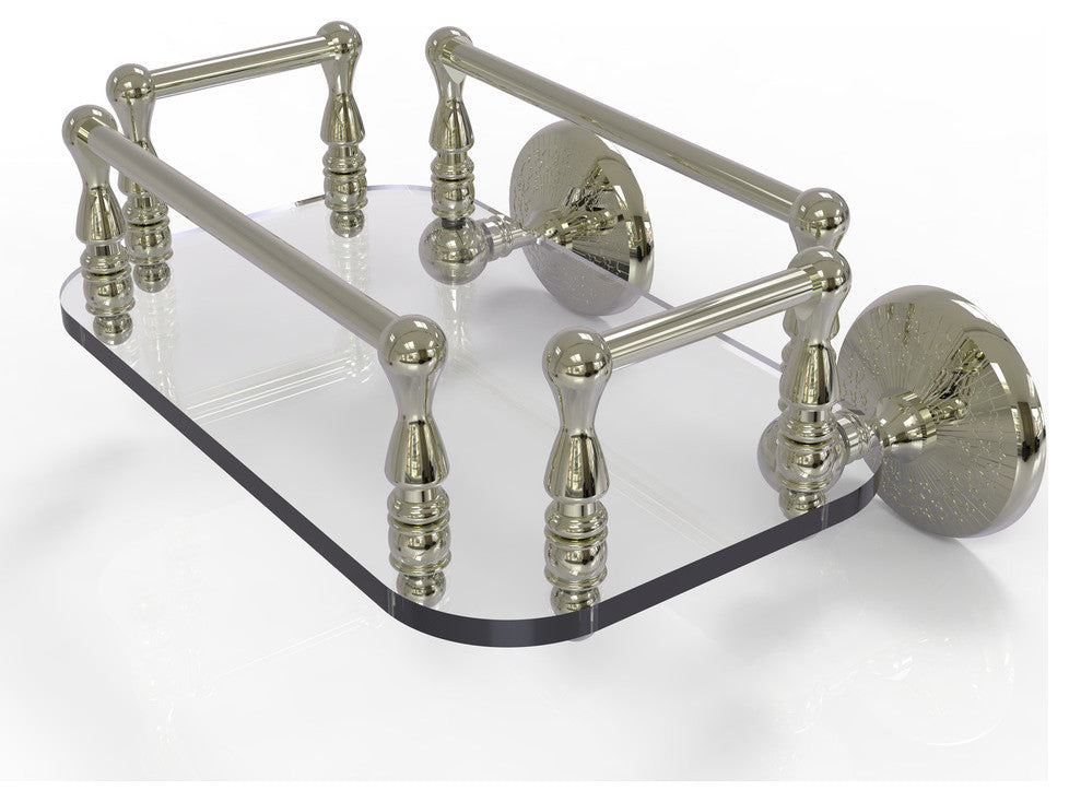 Monte Carlo Wall Mounted Glass Guest Towel Tray, Polished Nickel
