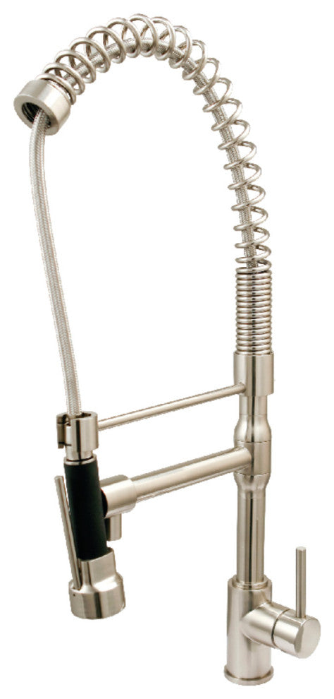 Kingston Brass Single-Handle Pre-Rinse Kitchen Faucet, Brushed Nickel