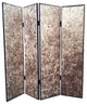 HomeRoots 1" x 84" x 84" Bronze Wood and Fabric Screen