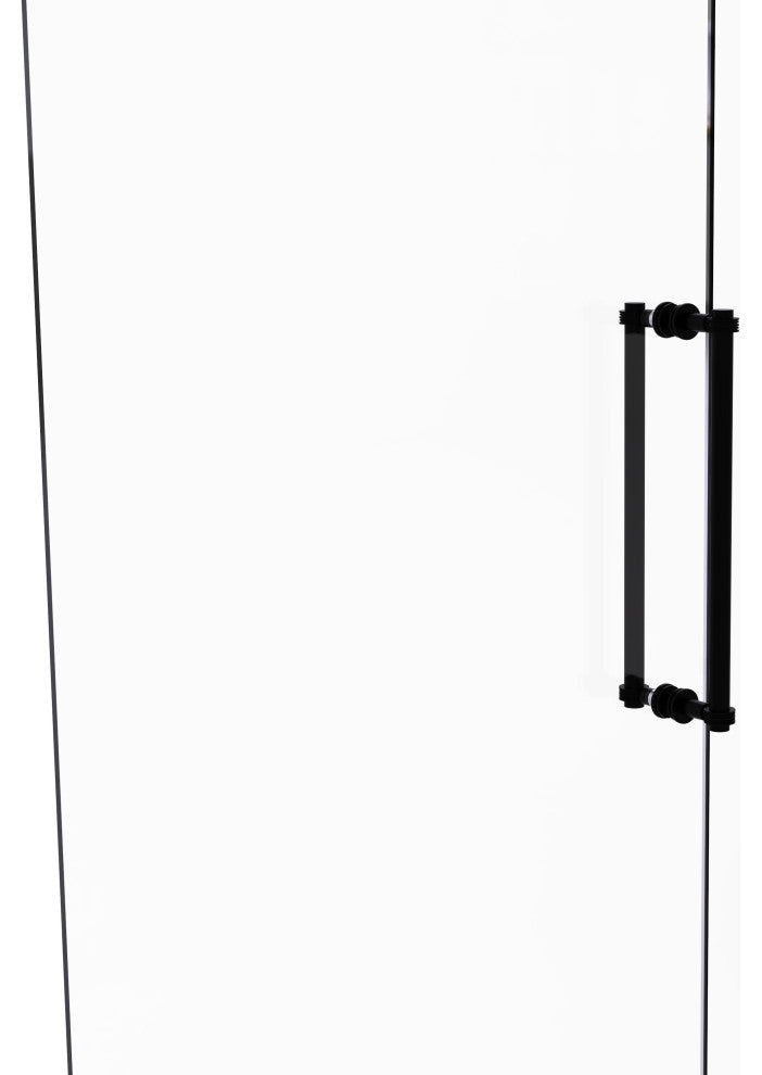 Contemporary 18" Dotted Accent Back to Back Shower Door Pull, Matte Black