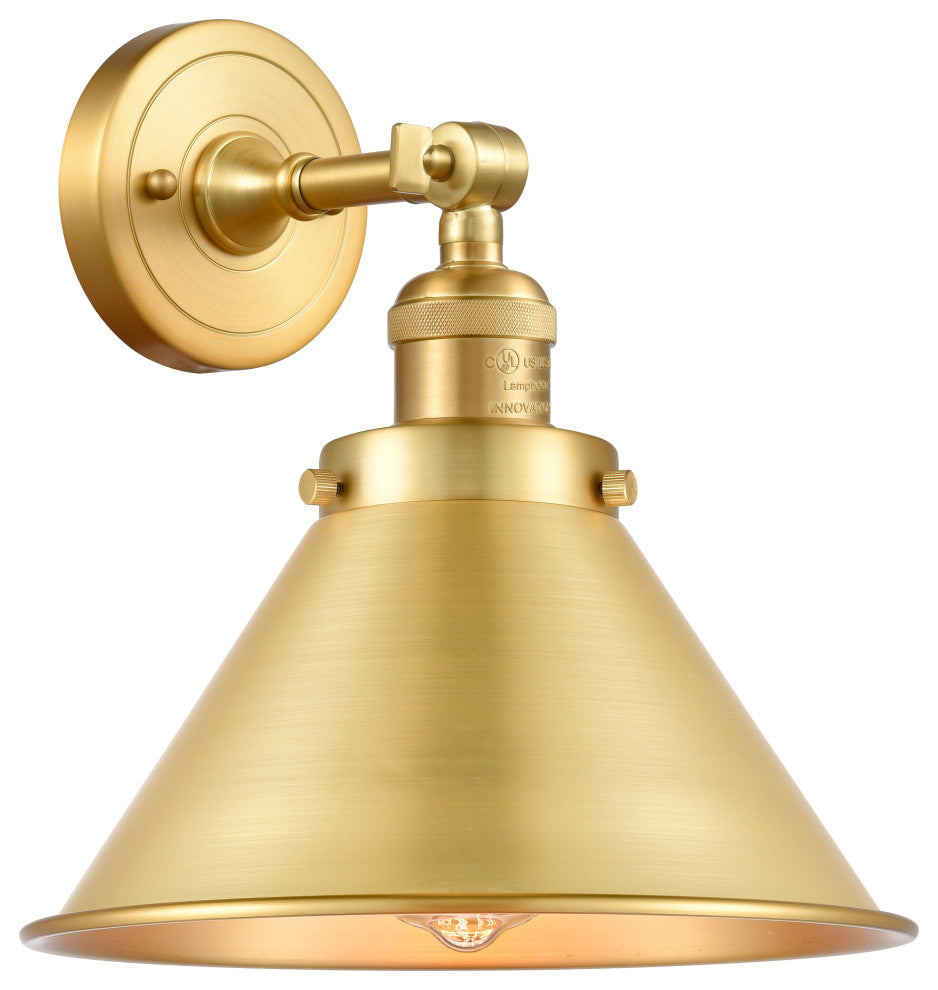 Briarcliff 1 Light Sconce, Satin Gold, Satin Gold