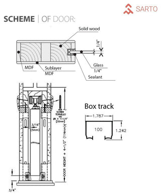 French Double Pocket Doors 36x96 | Planum 0016 Concrete with  | Kit Trims Rail